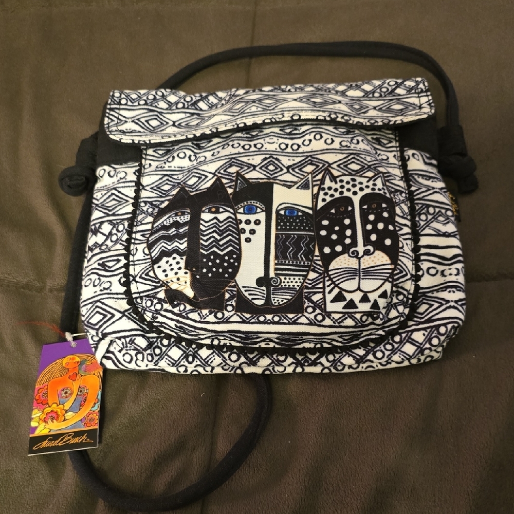 Laurel Burch Monochrome Cat Pattern Bag